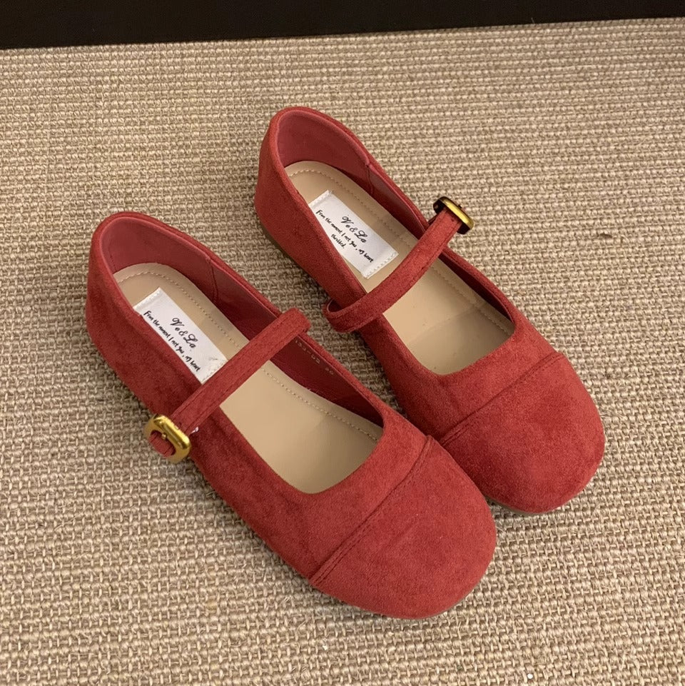 Damen Ballerinas mit verstellbarem Riemen und weichem Innenfutter Drune