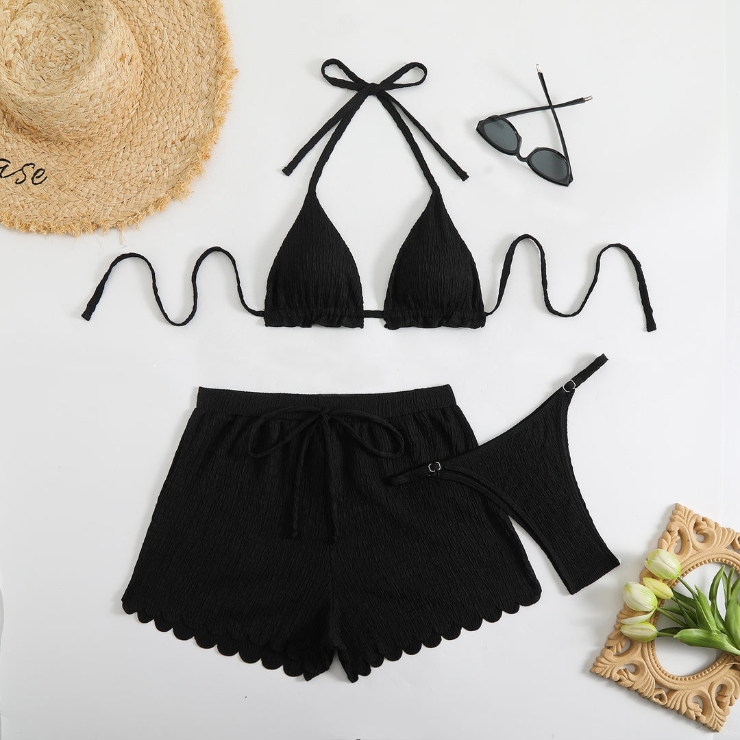 Damen Triangel-Bikini mit Shorts und herausnehmbarem Innenfutter Drune