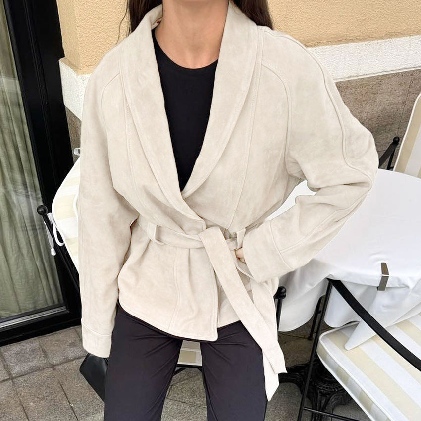Damen Elegante Wendeblazerjacke aus hochwertigem Wildleder Drune