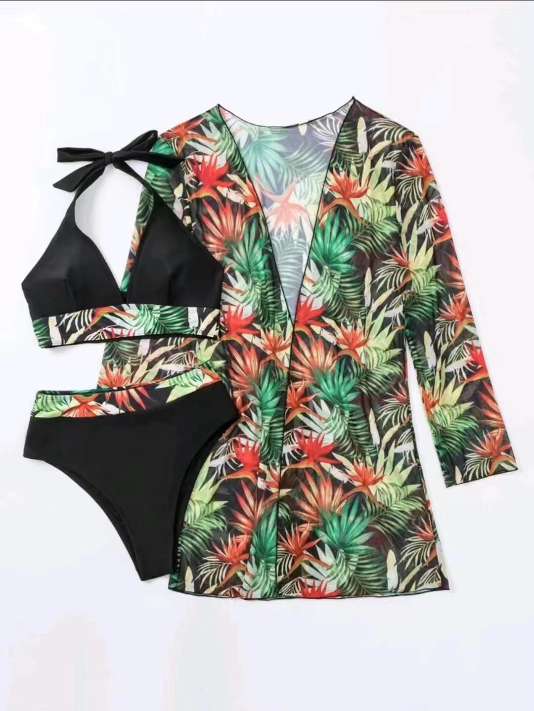 Damen Bademodenset mit Übergangsjacke und trendy Schnitt Drune
