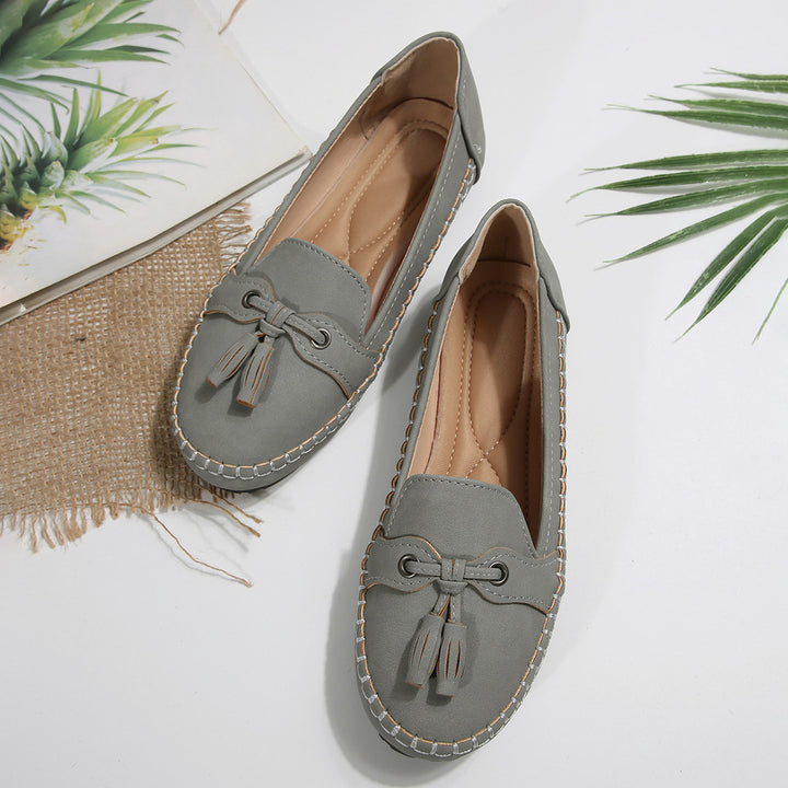 Damen bequeme Slipper mit dekorativem Bogen Drune