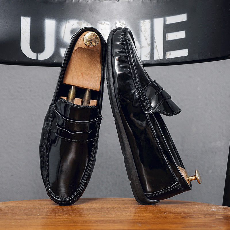 Herren Elegante Mokassins aus hochwertigem Lackleder Drune