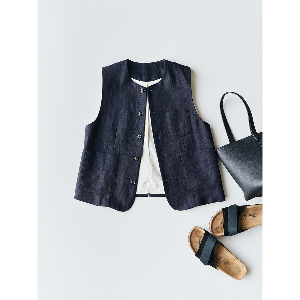 Damen Elegante Leinenweste Drune