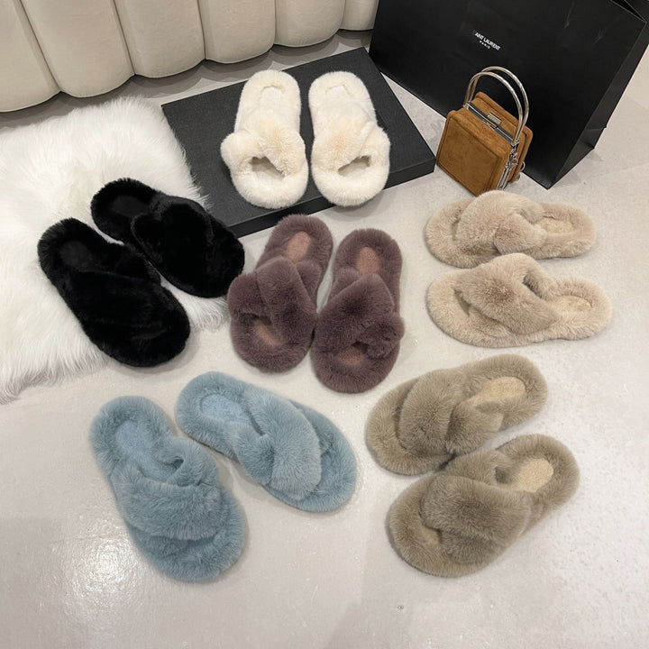 Damen Flauschige Hausschuhe mit kuscheligem Innenfutter Drune
