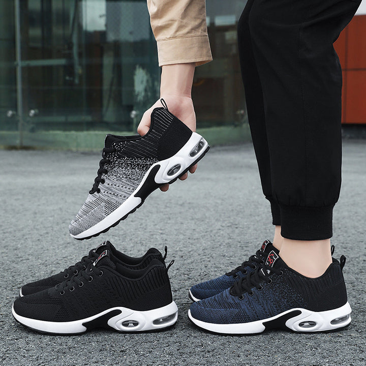 Herren nan leichter Strick-Running-Sneaker mit gepolsterter Fersenstütze und sichtbarer Luftkissen-Zwischensohle Drune