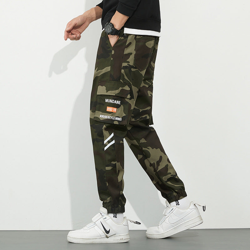 Herren Urbanes Camouflage-Jogger mit Utility-Taschen und elastischem Knöchelsaum Drune