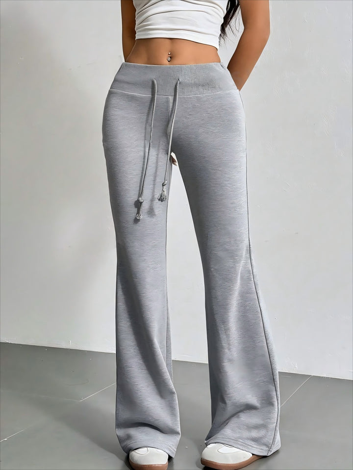 Damen weite Sweatpants mit elastischem Taillenbund und Kordelzug Drune