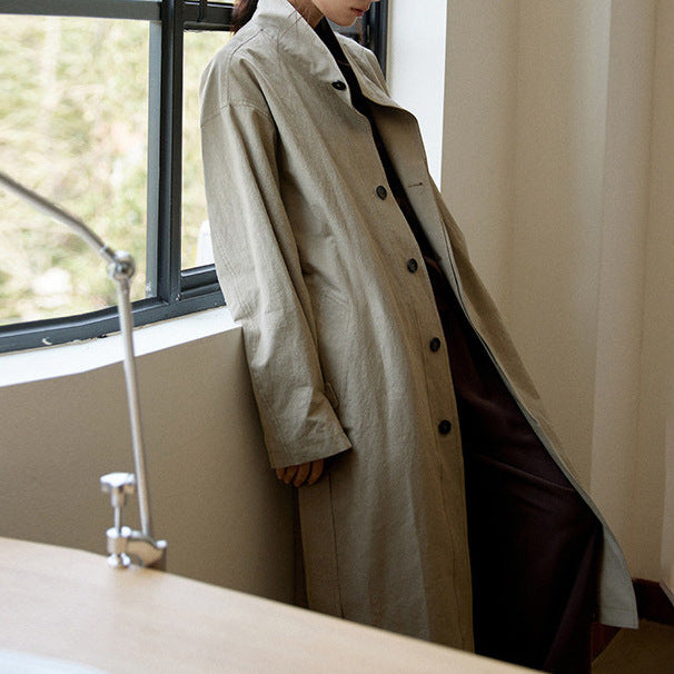 Damen Urbaner Lange Trenchcoat Drune