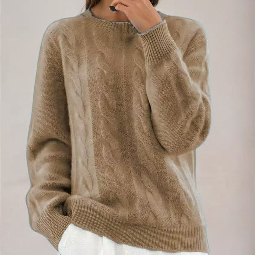 Damen Kuscheliger Zopfmuster-Feinstrickpullover mit legerer Passform Drune