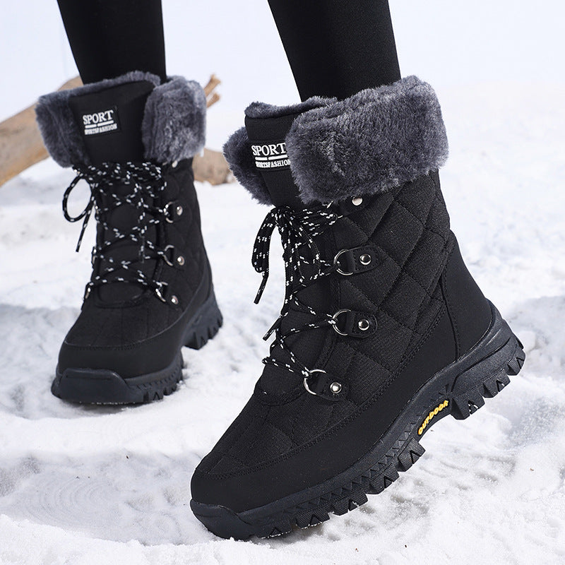 Damen Winterstiefel mit rutschfester Sohle und warmem Innenfutter Drune
