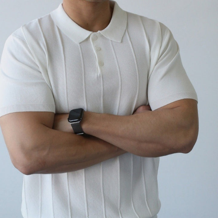 Herren Kurzarm Poloshirt mit Struktur Drune