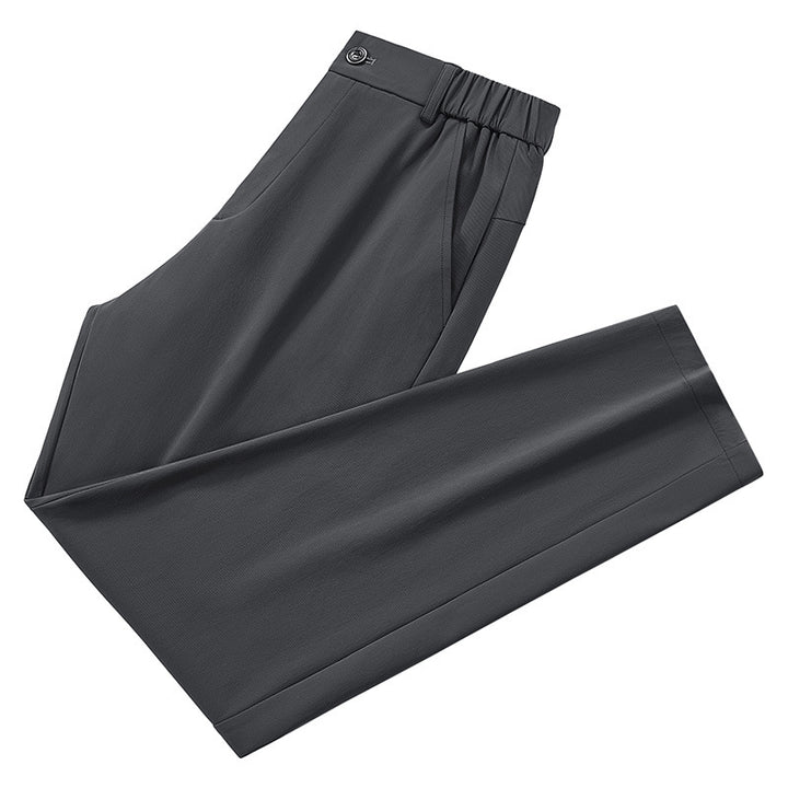 Herren leichte Reisehose mit elastischem Bund, geradem Bein, Reißverschluss-Details und seitlichen Eingrifftaschen Drune