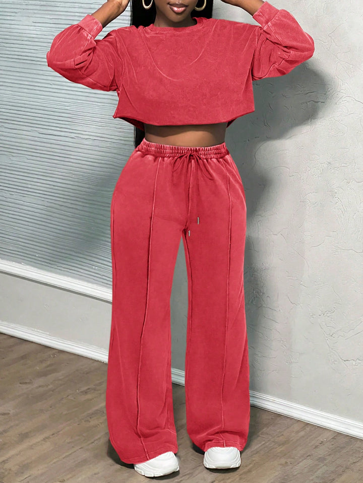 Damen trendiges und lässiges Set mit weitem Schnitt Drune