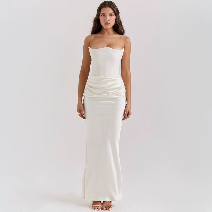 Damen nan trägerloses Korsagen-Abendkleid mit konturierter Miederkonstruktion und eleganter Hüftdrapierung Drune
