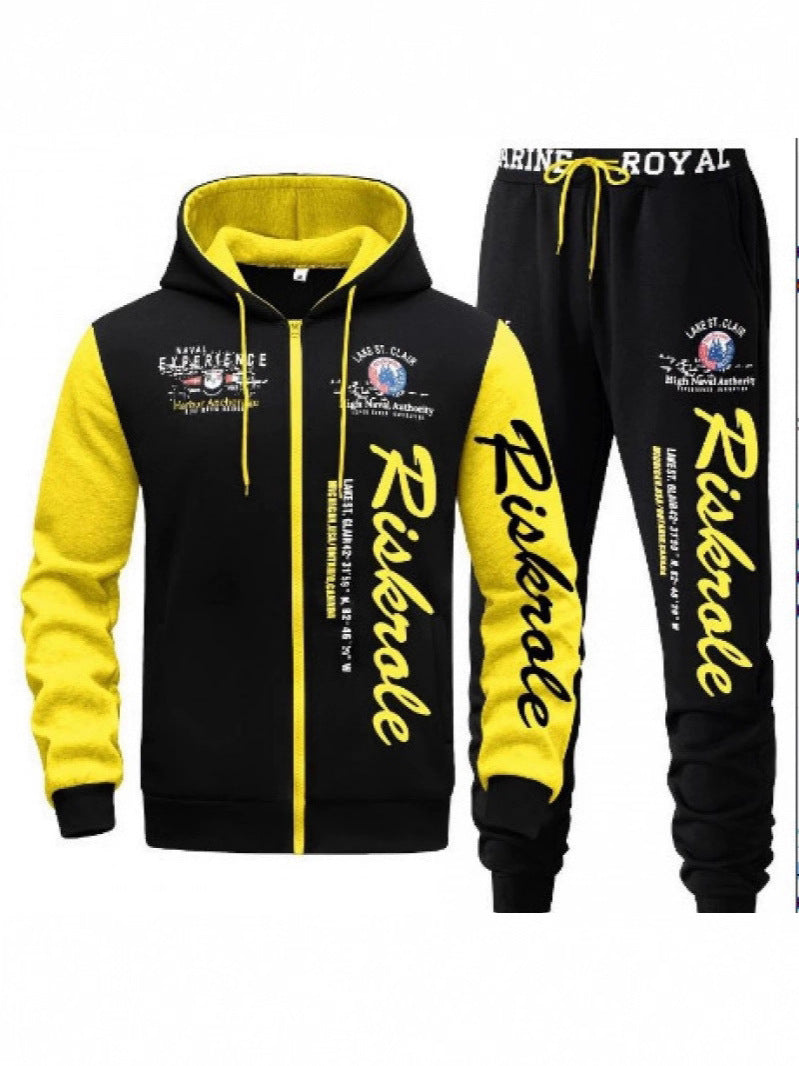 Herren Sportlicher Hoodie- und Jogginghosen-Set Drune