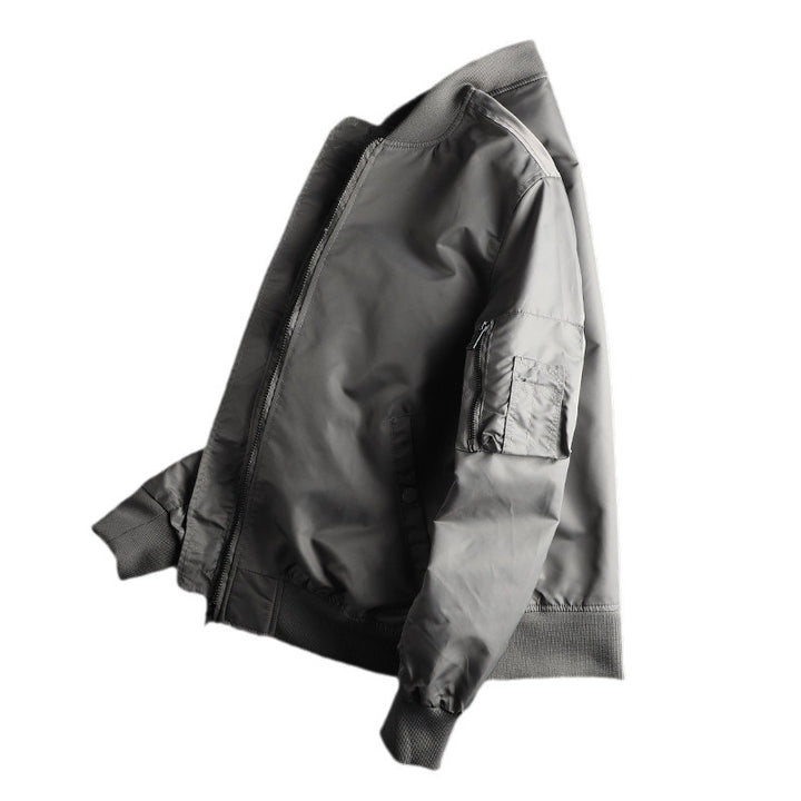 Herren nan windabweisende Nylon-Bomberjacke im MA-1 Stil mit Ärmeltasche und gerippten Bündchen Drune