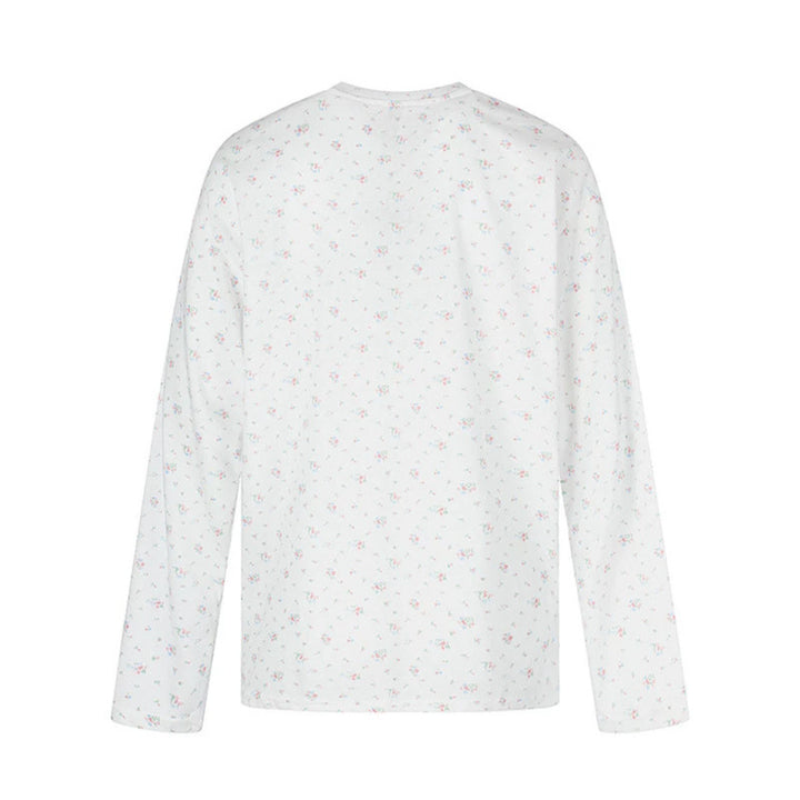 Damen Langarmshirt mit zartem Blumenprint und Rundhalsausschnitt Drune