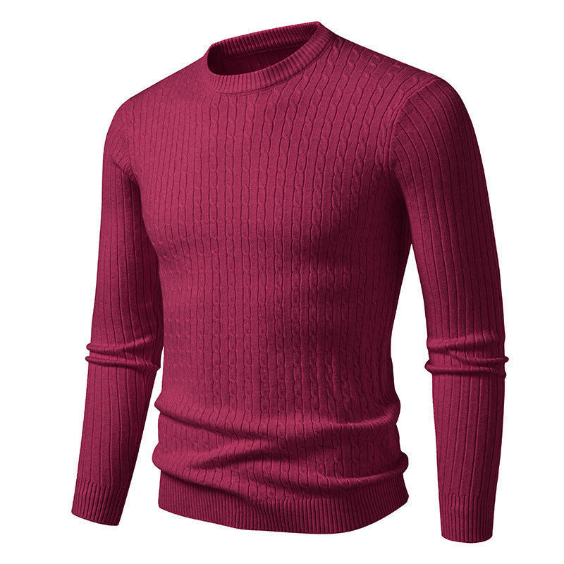 Herren modischer Strickpullover mit feinem Zopfmuster Drune