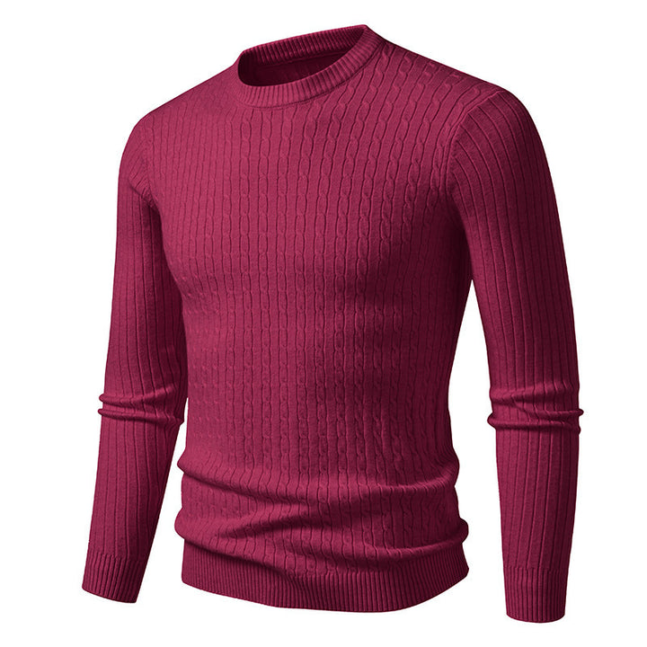 Herren modischer Strickpullover mit feinem Zopfmuster Drune