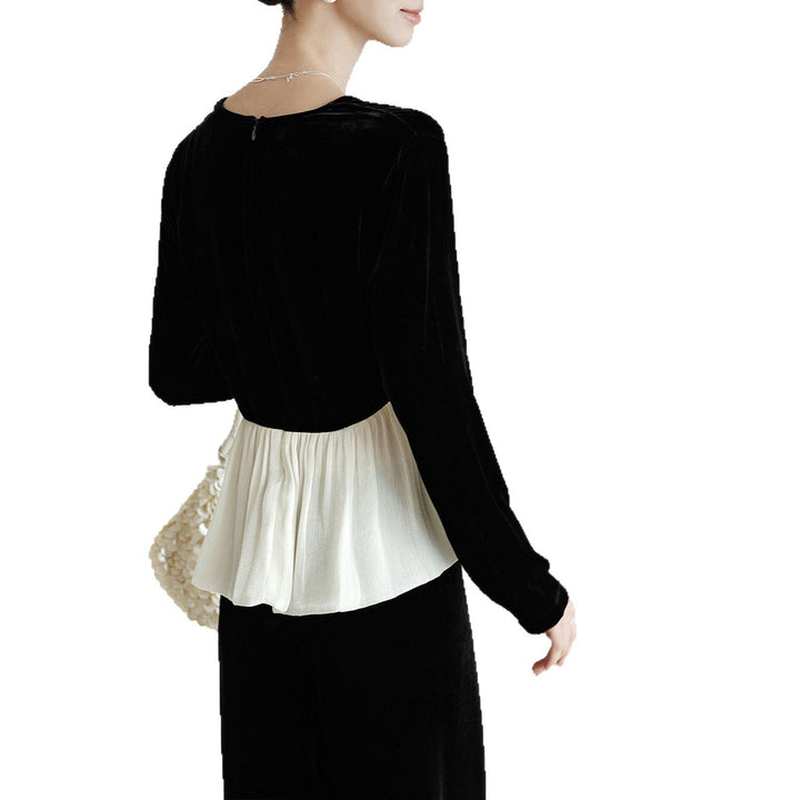 Damen Elegante Bluse mit Drapierung Drune