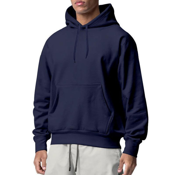Herren nan Premium-Kapuzenpullover mit Kängurutasche, innen angerautem Fleece, verstärkter Nackennaht und geripptem Saum Drune