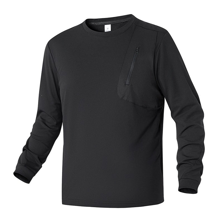 Unisex Oversize Langarm‑Sweatshirt mit Brustreißverschlusstasche und Rundhalsausschnitt Drune