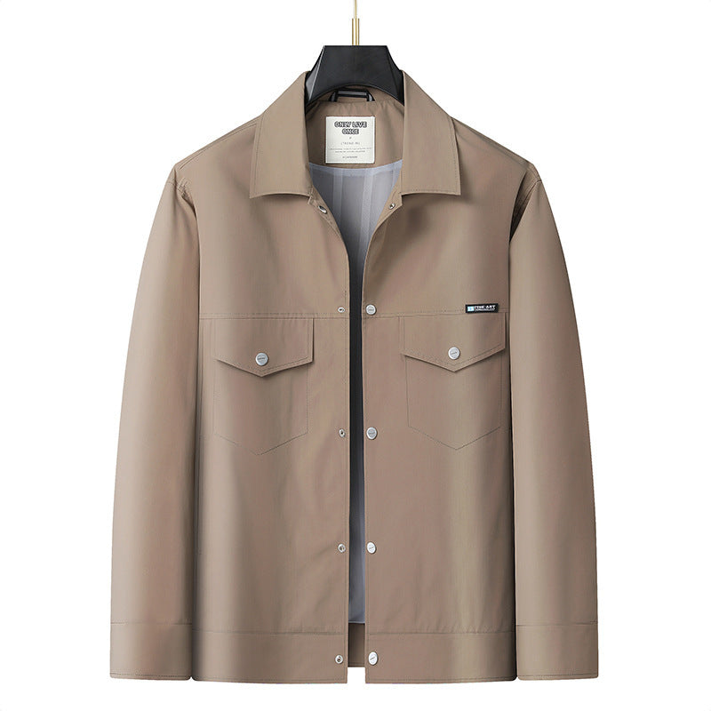 Herren Leichte Overshirt-Jacke aus Mikrofasermix mit Brustpattentaschen Drune