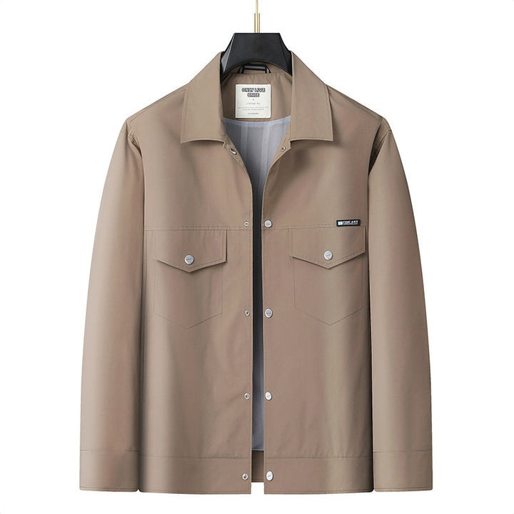 Herren Leichte Overshirt-Jacke aus Mikrofasermix mit Brustpattentaschen Drune