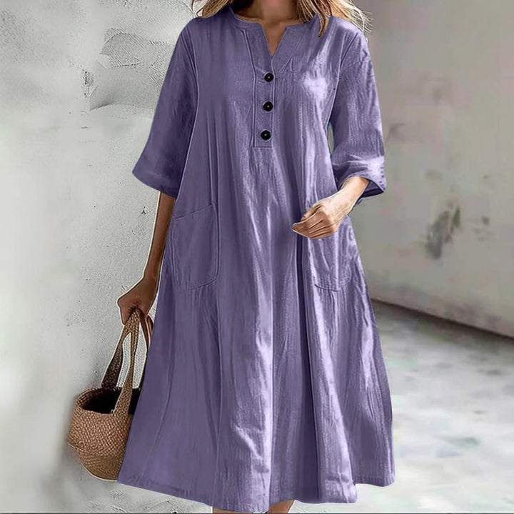 Damen lässiges Strandkleid mit praktischen Taschen Drune