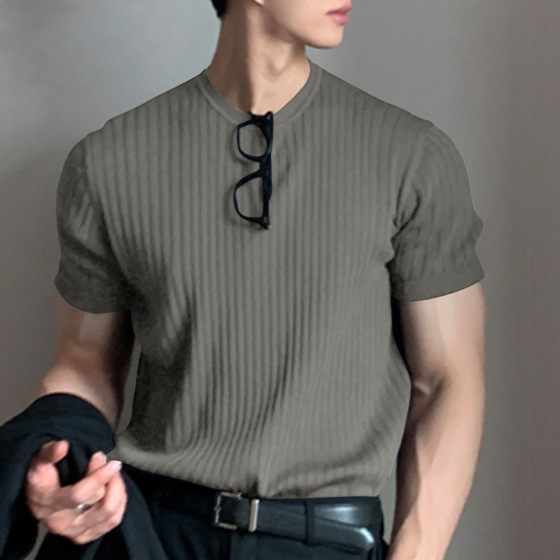 Unisex nan geripptes weit geschnittenes T-Shirt aus Baumwollmix Drune