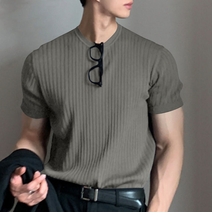 Unisex nan geripptes weit geschnittenes T-Shirt aus Baumwollmix Drune