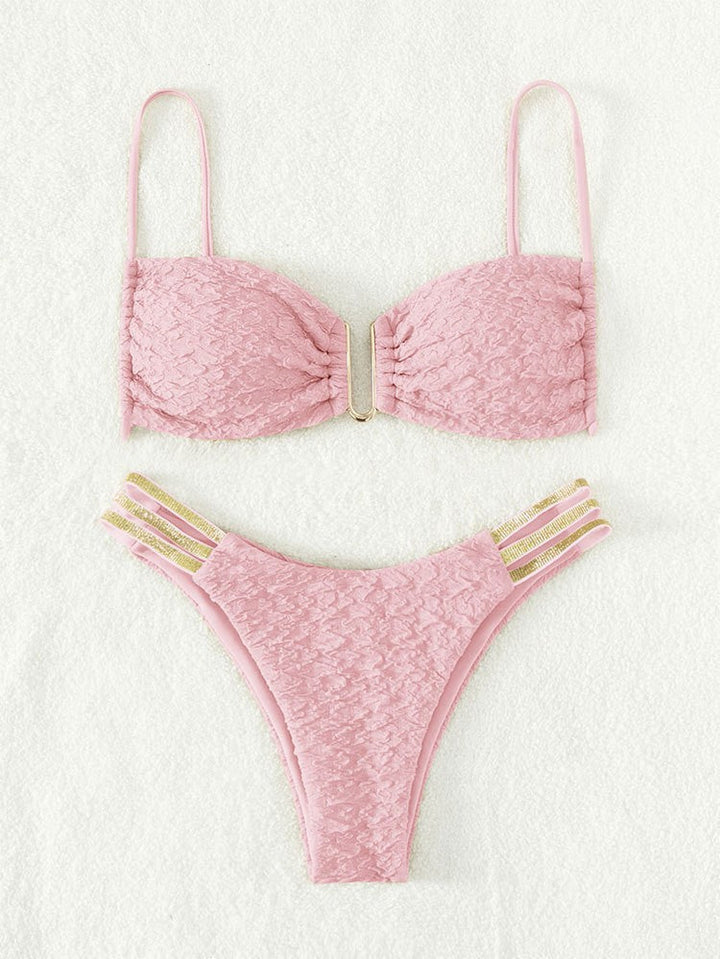 Damen Push-Up Bikini mit raffiniertem Schnürdetail Drune