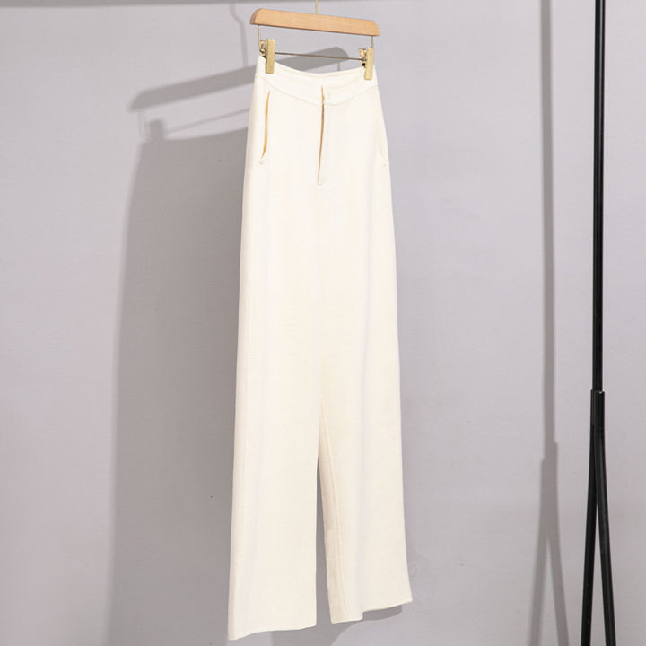 Damen High-Waist Palazzo-Hose mit weitem Bein und schlichter Bundverarbeitung Drune