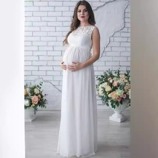Femme Elegante Maxi Schwangerschaftskleid Drune