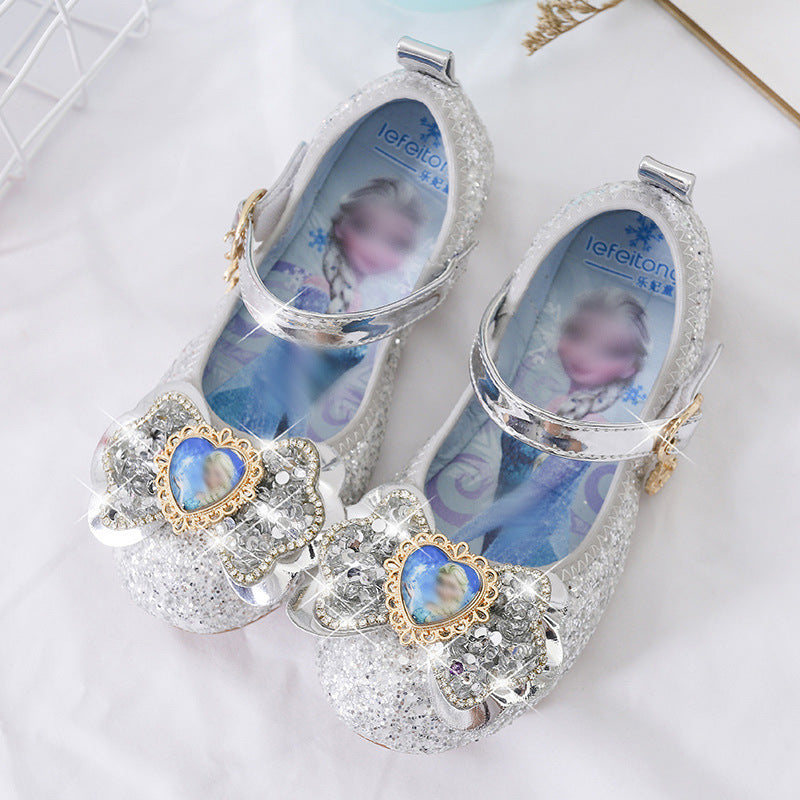 Mädchen Glitzernde Ballerina-Schuhe mit Herzdetaillierung Drune