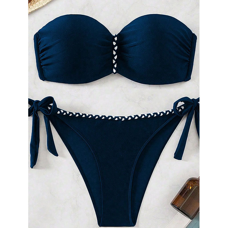 Damen Bandeau-Bikini mit verspieltem Schleifendetail Drune