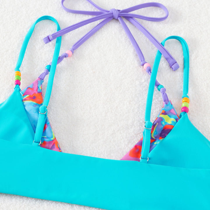 Damen verspielter Bikini mit buntem Floral-Design Drune
