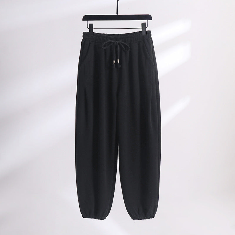 Damen Lässige Jogginghose aus weichem Baumwoll-Mix mit Tunnelzug und elastischen Knöchelbündchen Drune