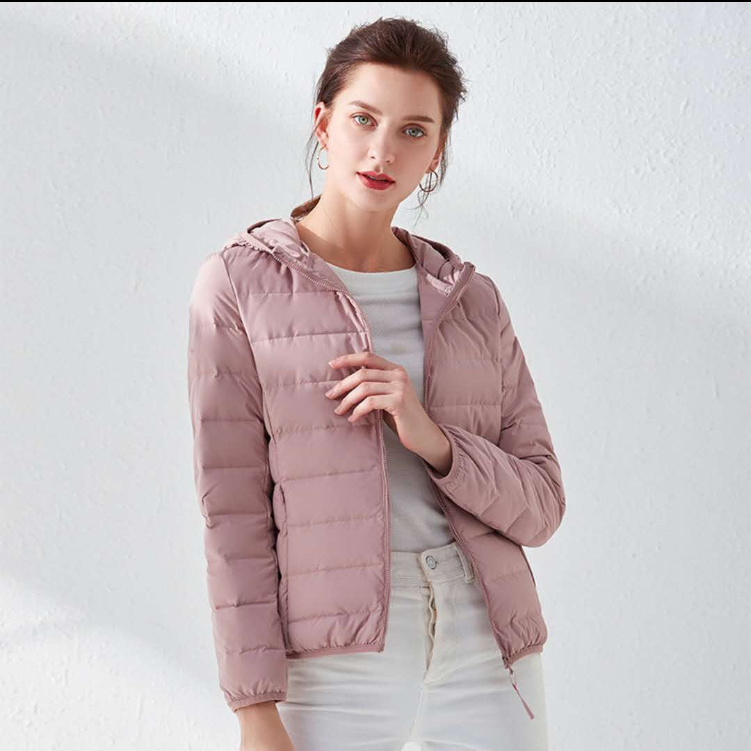Damen Leichte gesteppte Kurzjacke mit Stehkragen und tailliertem Schnitt Drune
