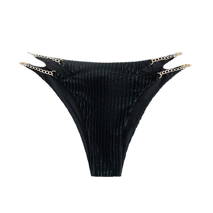 Damen Bikinihose mit offenen Schnittelementen und eleganten Kettenakzenten Drune