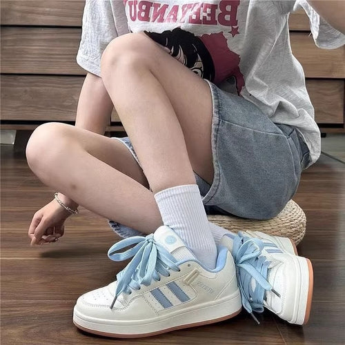 Damen Sportliche Sneakers mit modischen Satinbändern Drune