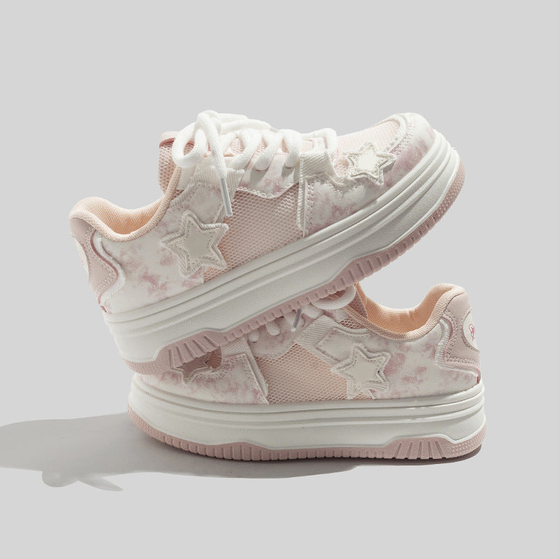 Damen Sneakers im sportlichen Style mit dekorativem Sternen-Muster und atmungsaktiven Obermaterialien Drune
