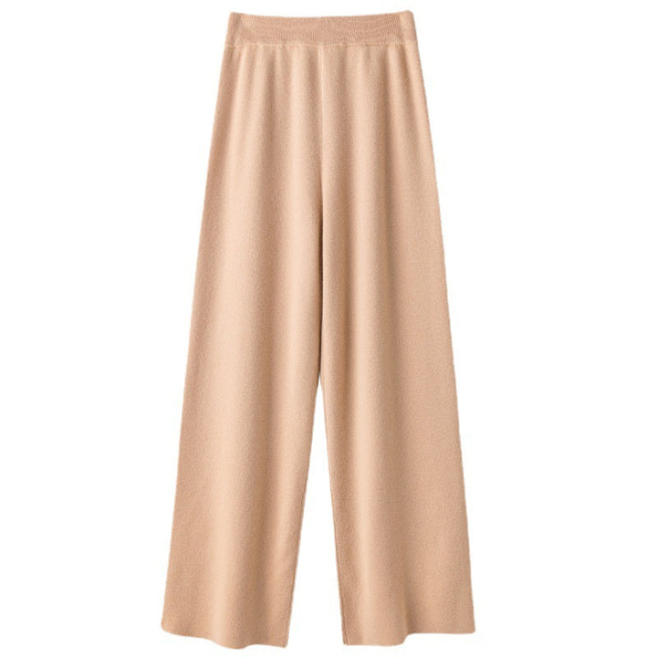 Damen Weite Strickhose mit hohem Bund und kaschmirähnlicher Weichheit Drune
