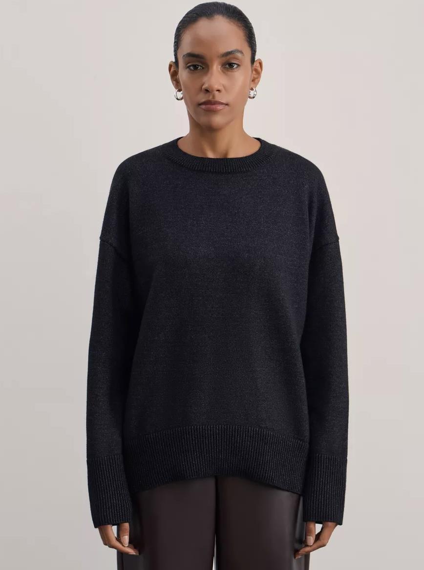 Damen Bequemer und eleganter Strickpullover mit überschnittenen Schultern und Rippenbündchen Drune