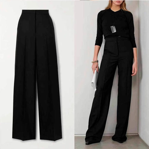 Damen elegante und hochgeschnittene Palazzo-Hose Drune
