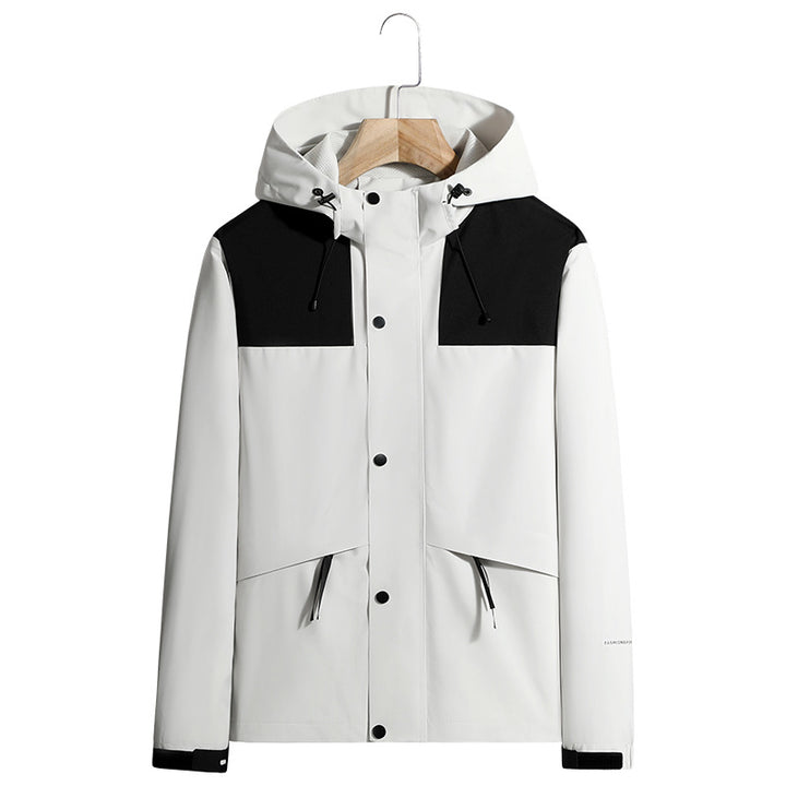 Herren Leichte wasserabweisende Kapuzen-Softshelljacke mit verdeckter Druckknopfleiste und Kordelzug Drune
