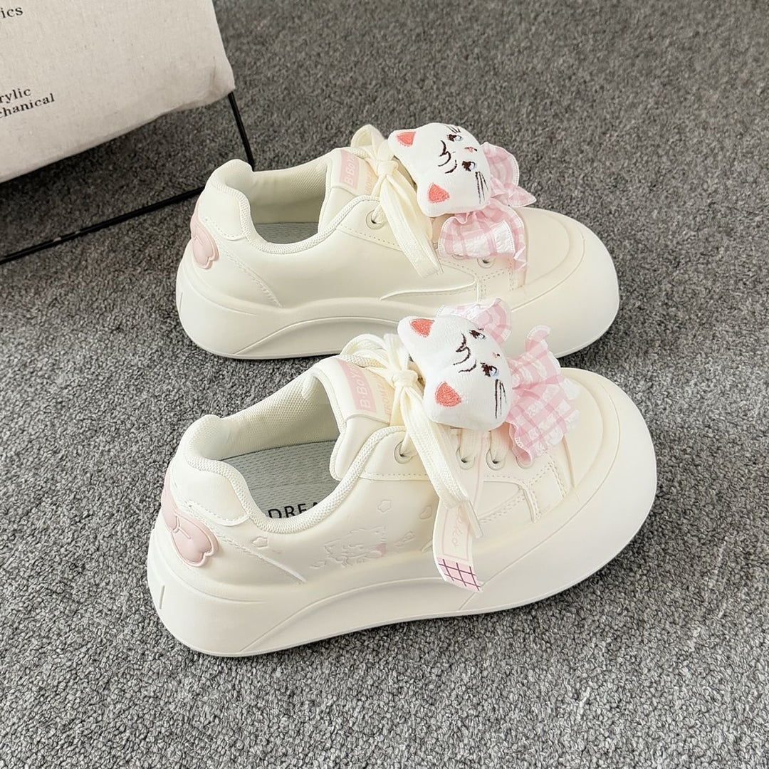 Damen Sportliche Sneaker mit verspieltem Katzenmotiv und weich gepolsterter Sohle Drune