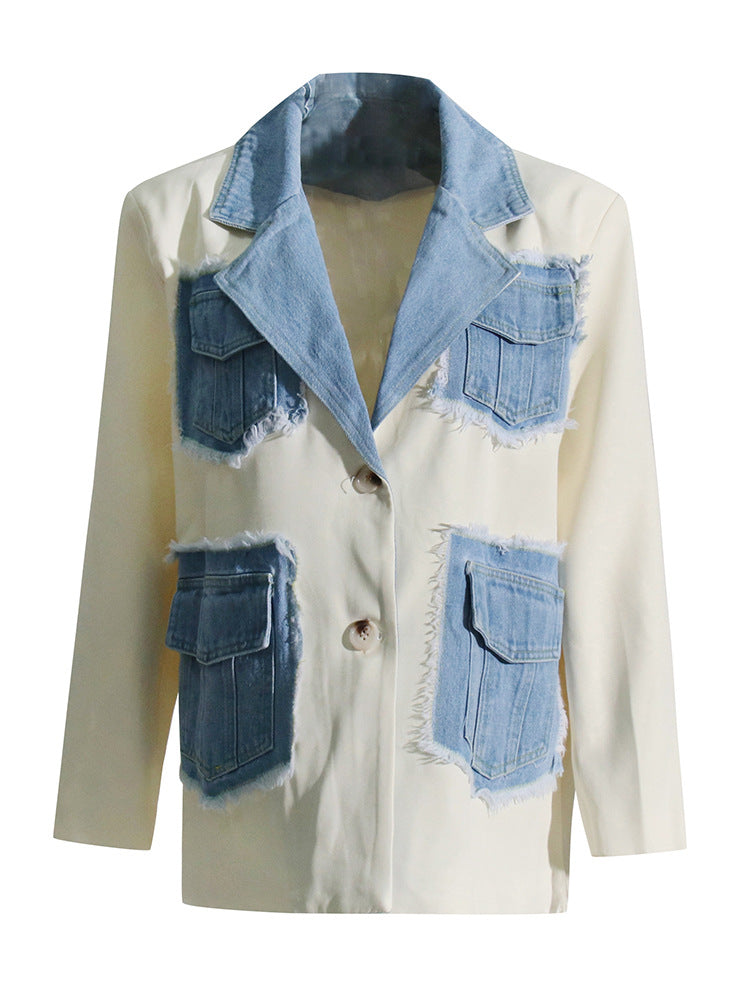Damen modisches Zweiteiler-Set mit asymmetrischem Design und fransigen Details Drune