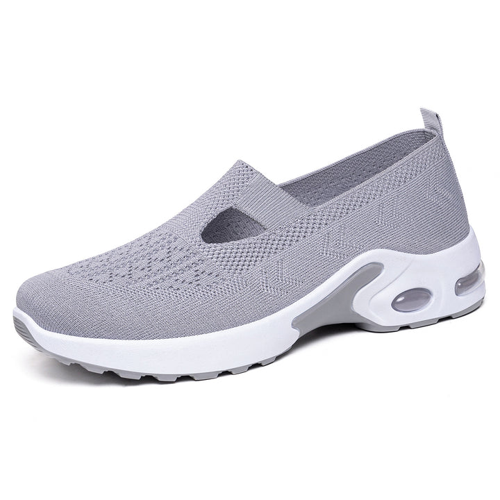 Damen nan gestrickter Schlupf-Sportslipper mit elastischem Einstieg, Cut-Out-Detail und sichtbarer Luftdämpfung Drune