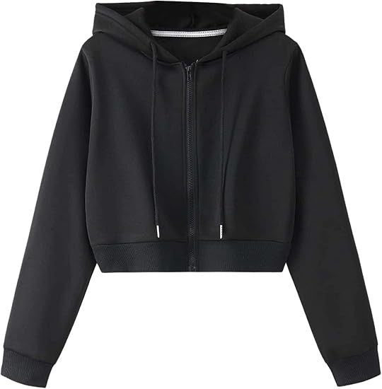 Damen Kurzarm Hoodie mit Reißverschluss und Drune